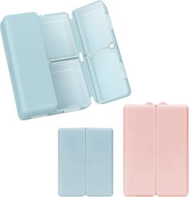 2 Pcs Daily Pill Organizer, 7 Compartments Portable Pill Case Travel Pill Organizer,[Folding Design] Pill Box for Purse Pocket to Hold Vitamins