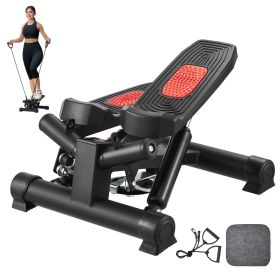 VEVOR Stair Stepper, Mini Stepper for Exercise at Home, Hydraulic Fitness Twist Stepper with Resistance Bands, Full Body Workout Cardio Equipment