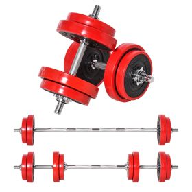 Adjustable Dumbbell Set, 44lbs Convertible to Barbell Weight Set for Home Gym Women and Men Weight Lifting Training