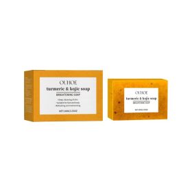 OUHOE Turmeric & Kojic Soap, Gentle Cleansing Skin Moisturizing Facial Body Care Soap (Option: 100g-108g-3.07*0.94*2.09inch)